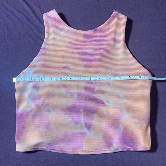 Athleta conscious textured crop in spray dye island coral/vintage plum - Small - Picture 2 of 8